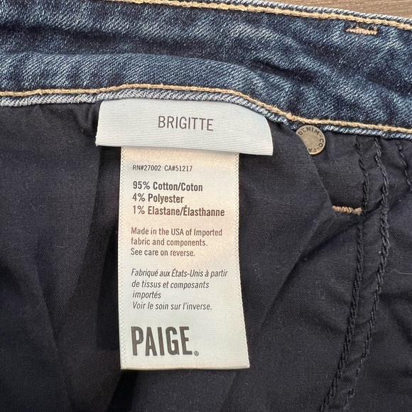 PAIGE Brigitte Slim Straight Leg Jeans Women’s Size 26 Dark Wash. Slim - Picture 4 of 6